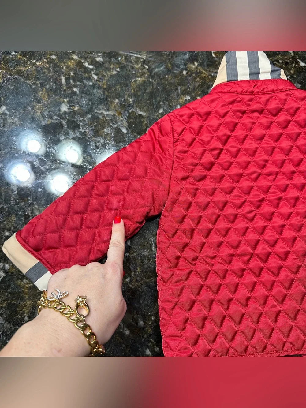 Authentic BURBERRY Quilted Jacket Boy Girl Cherry Children Nova Kids 9-12 Months